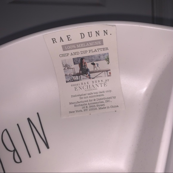 Rae Dunn Melamine Chip and Dip Platter Tray Bowl New SNACK. NIBBLE. BITE. DIP. - Picture 2 of 2